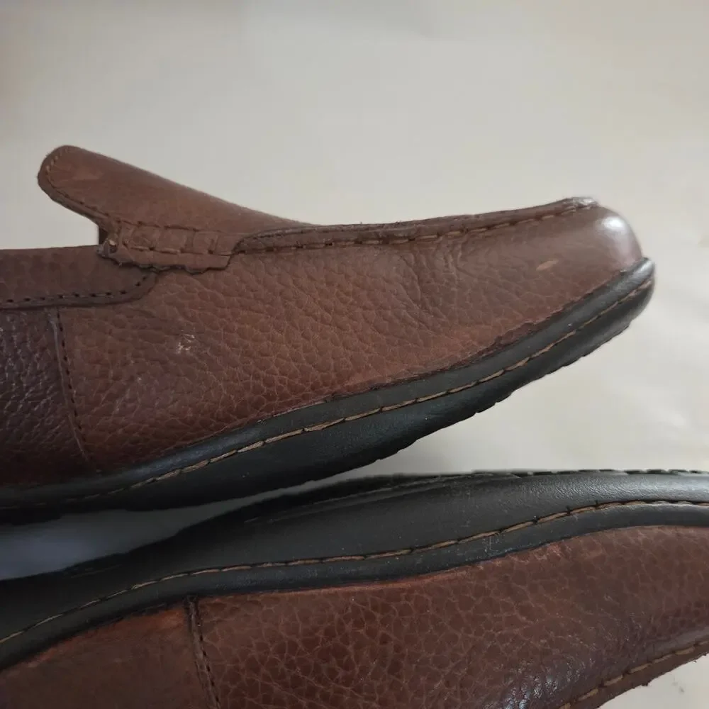 Born BOC Merton Dark Brown French Roast Leather Comfort Loafers Sz 13 Men's